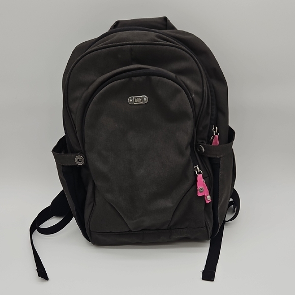 REI Handbags - REI Dark Green Gray Tone Backpack with Pink Zipper Pulls
